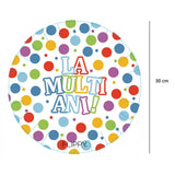 Set 6 Farfurii de Unica Folosinta, Flippy, Colectia LA MULTI ANI , 30 cm, din Carton Laminat, Multicolor