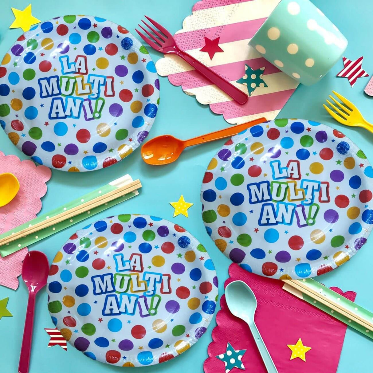 Set 6 Farfurii De Unica Folosinta, Colectia La Multi Ani , 30 Cm, Din Carton Laminat - vivimall.ro