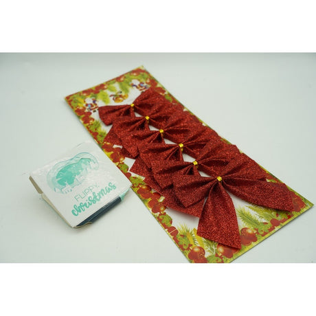 Set 6 Fundite Pentru Brad, Rosii, Clasice, Cu Sclipici, Din Poliester