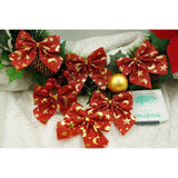 Set 6 fundite pentru brad, Rosii, cu stelute , 8 x 8 cm, din poliester, Flippy - vivimall.ro