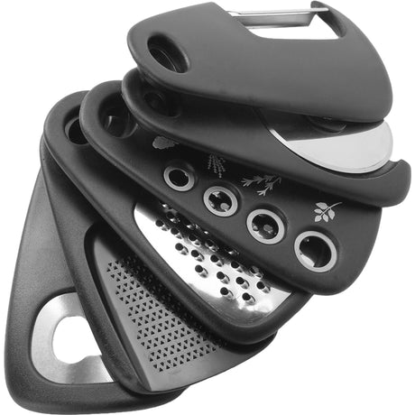 Set 6 In 1 Mini Ustensile Bucatarie Taietor Pizza, Cutit, Curatator, Razatoare, Desfacator, Presa Usturoi, Manere Din Abs, Lame Ascutite Din Otel Inoxidabil, 7.1 X 12.9 X 4.8 Cm, Negru - vivimall.ro