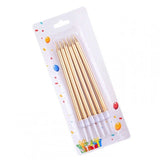 Set 6 Lumanari de Tort, Vivimall, din Parafina, 11 x 0.4 cm, Lucioase, Sampanie - vivimall.ro