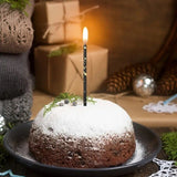 Set 6 Lumanari Lungi, Vivimall, din Parafina, 10 x 0.5 cm, Happy Birthday, Alb/Negru/Auriu - vivimall.ro