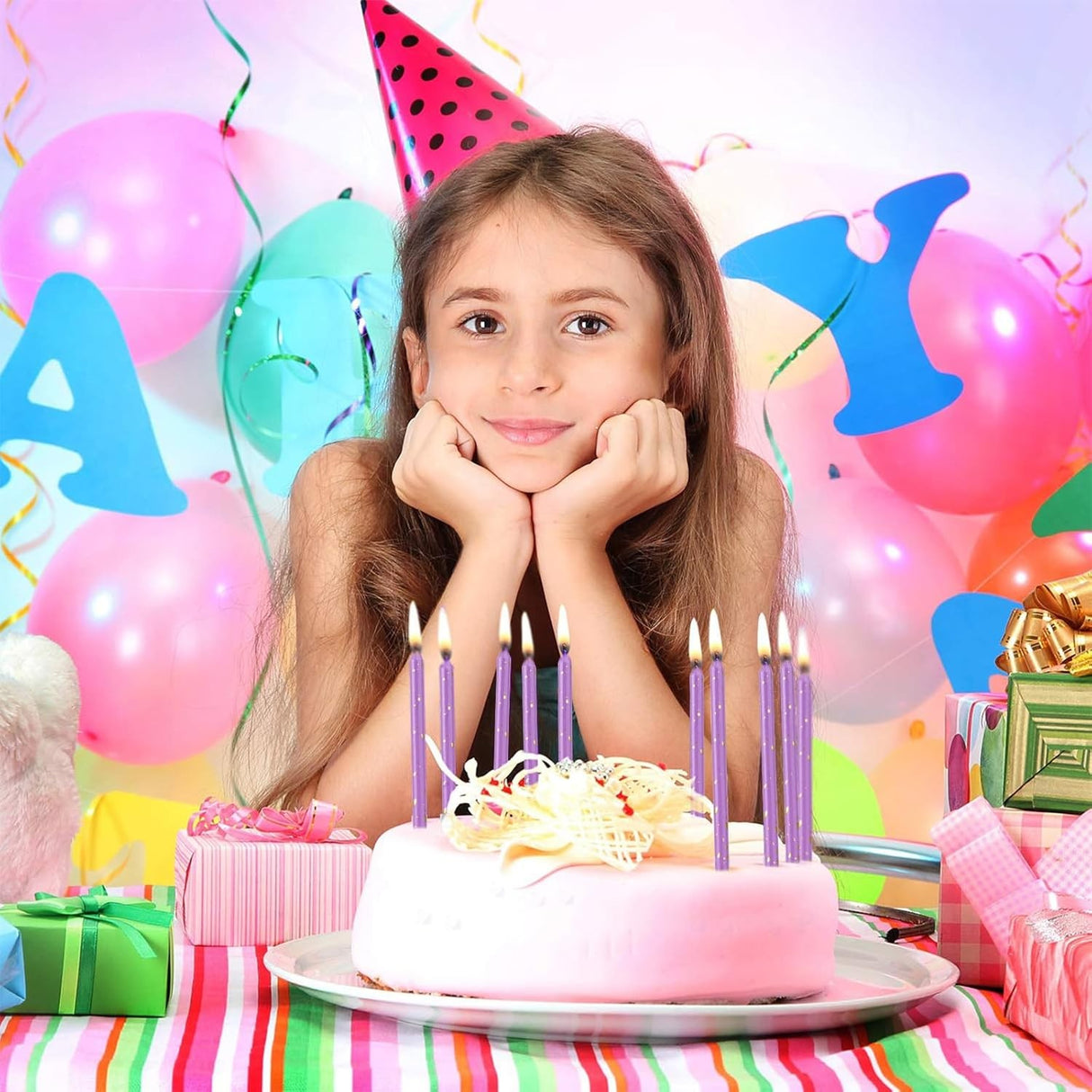 Set 6 Lumanari Lungi, Din Parafina, Happy Birthday,