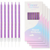 Set 6 Lumanari Lungi, Din Parafina, Happy Birthday,