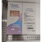 Set 6 Lumanari Lungi, Din Parafina, Happy Birthday, Oranj Pal - vivimall.ro