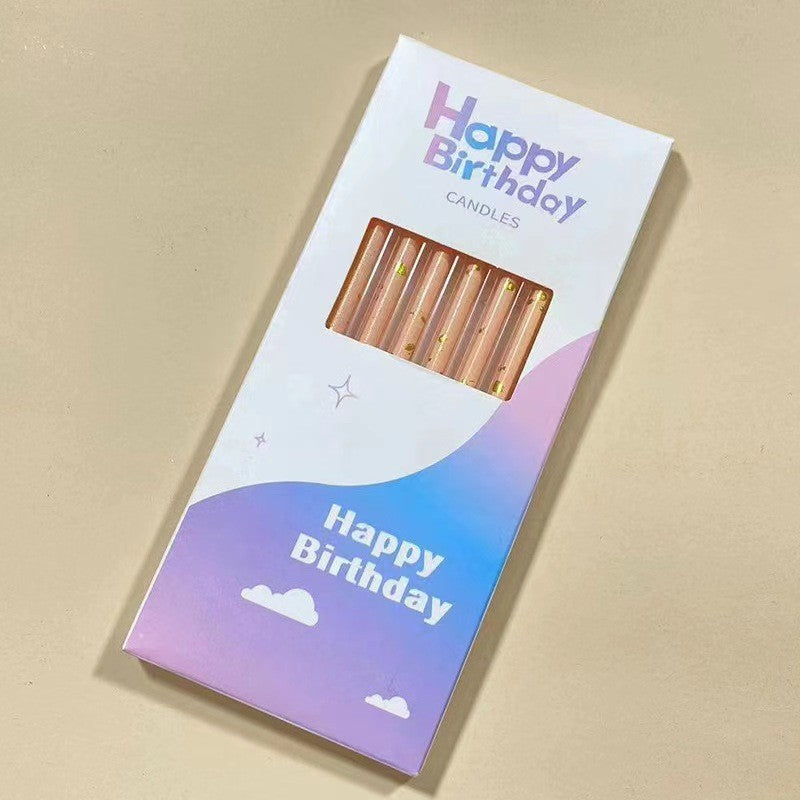 Set 6 Lumanari Lungi, Din Parafina, Happy Birthday, Oranj Pal - vivimall.ro