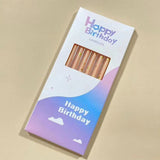 Set 6 Lumanari Lungi, Vivimall, din Parafina, 10 x 0.5 cm, Happy Birthday, Oranj Pal - vivimall.ro