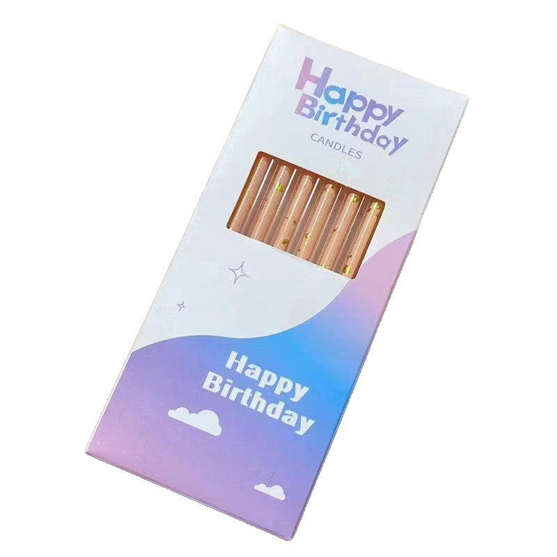 Set 6 Lumanari Lungi, Din Parafina, Happy Birthday, Oranj Pal - vivimall.ro