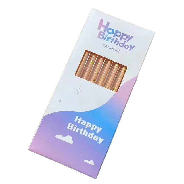 Set 6 Lumanari Lungi, Din Parafina, Happy Birthday, Oranj Pal - vivimall.ro
