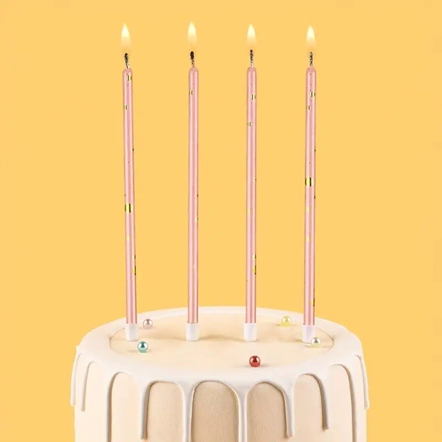 Set 6 Lumanari Lungi, Din Parafina, Happy Birthday,