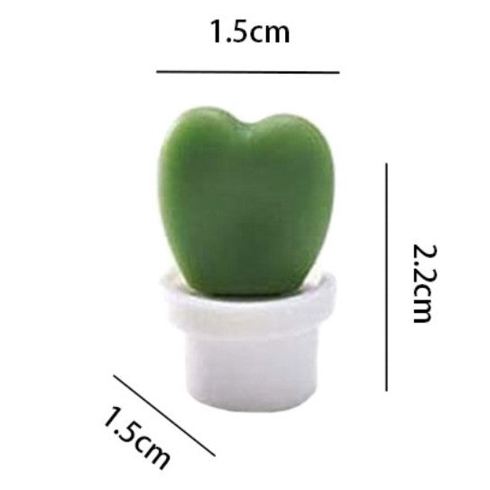 Set 6 Magneti De Frigider, Model Cactusi In Ghiveci, Din Abs Si Magnet, Verde/Alb - vivimall.ro