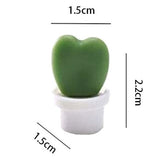Set 6 Magneti De Frigider, Model Cactusi In Ghiveci, Din Abs Si Magnet, Verde/Alb - vivimall.ro
