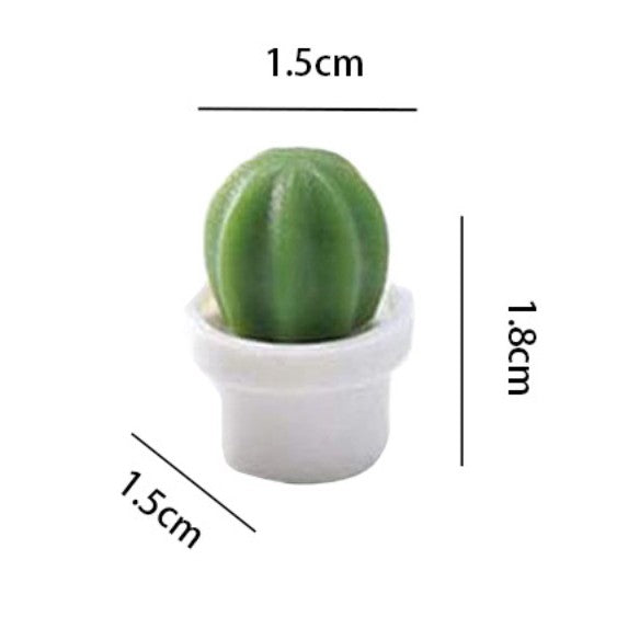 Set 6 Magneti De Frigider, Model Cactusi In Ghiveci, Din Abs Si Magnet, Verde/Alb - vivimall.ro