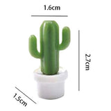 Set 6 Magneti De Frigider, Model Cactusi In Ghiveci, Din Abs Si Magnet, Verde/Alb - vivimall.ro