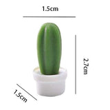 Set 6 Magneti de Frigider, Vivimall, Model Cactusi in Ghiveci, din ABS si Magnet, Verde/Alb - vivimall.ro