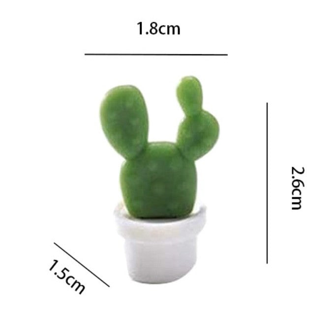 Set 6 Magneti De Frigider, Model Cactusi In Ghiveci, Din Abs Si Magnet, Verde/Alb - vivimall.ro
