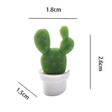 Set 6 Magneti De Frigider, Model Cactusi In Ghiveci, Din Abs Si Magnet, Verde/Alb - vivimall.ro