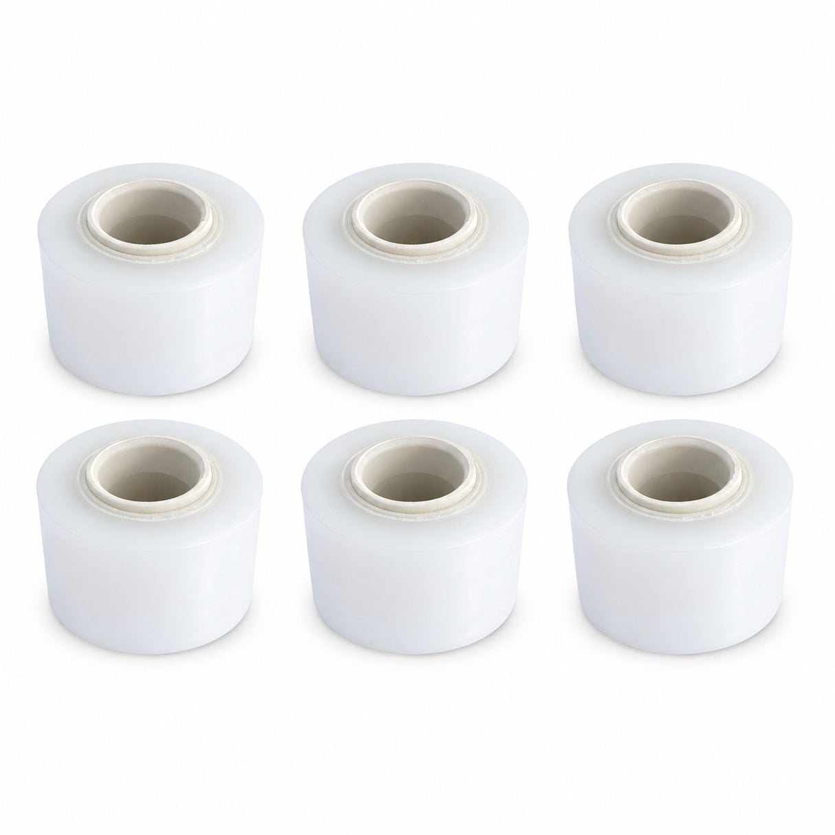 Set 6 mini role folie stretch manuală transparentă, vedere de ansamblu, lățime 12,5 cm