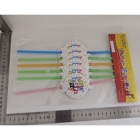 Set 6 Paie, Colectia Happy Birthday, 26 Cm, Din Carton/Plastic - vivimall.ro