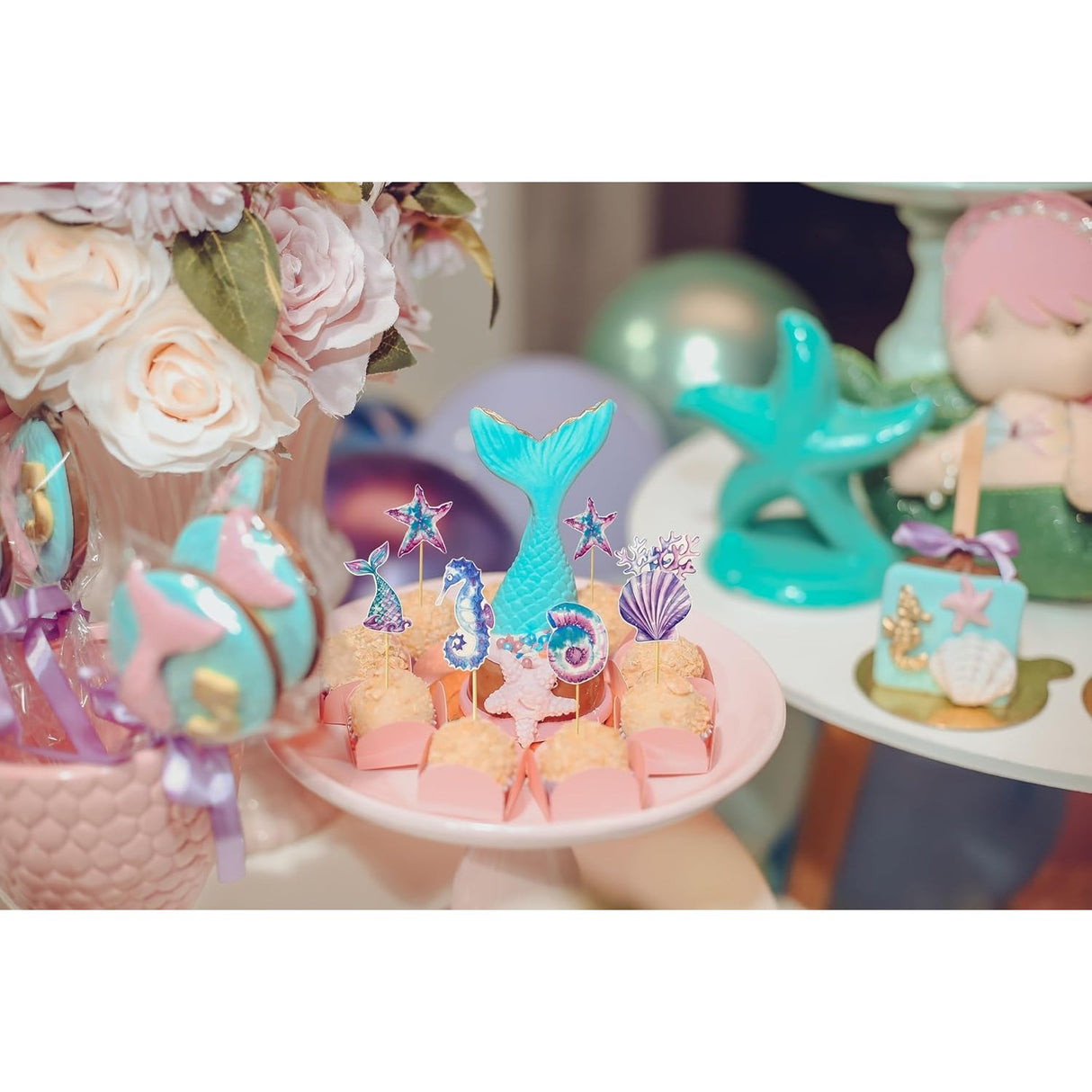 Set 6 Props-Uri Pentru Prajituri Mermaid | MysticMermaid - vivimall.ro