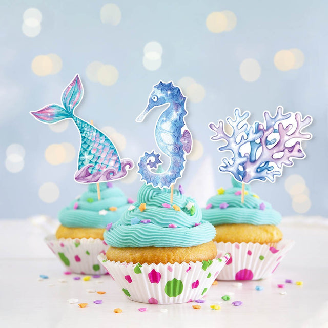 Set 6 Props-Uri Pentru Prajituri Mermaid | MysticMermaid - vivimall.ro