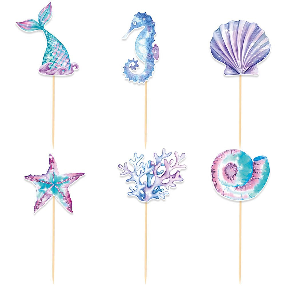 Set 6 Props-Uri Pentru Prajituri Mermaid | MysticMermaid - vivimall.ro