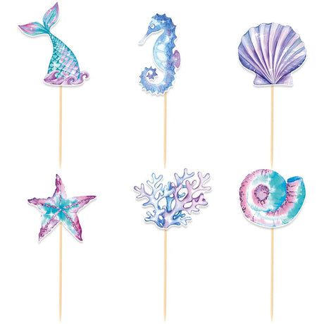 Set 6 Props-Uri Pentru Prajituri Mermaid | MysticMermaid - vivimall.ro