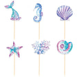 Set 6 Props-uri pentru Prajituri Sirena, Vivimall, Colectia Mermaid, Multicolor - vivimall.ro