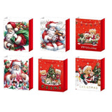 Set 6 Pungi Cadou, Flippy, Imprimeu Tematica Mos Craciun, Ursuleti, Brazi, Model Random, din Hartie, Impachetare Usoara a Cadourilor, 18.5x22.5x8.5 cm, Multicolor
