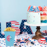 Set 6 Cutii Popcorn Gender Reveal, Vivimall, Girl or Boy, din Carton, 13 x 9 cm, Roz/Albastru - vivimall.ro