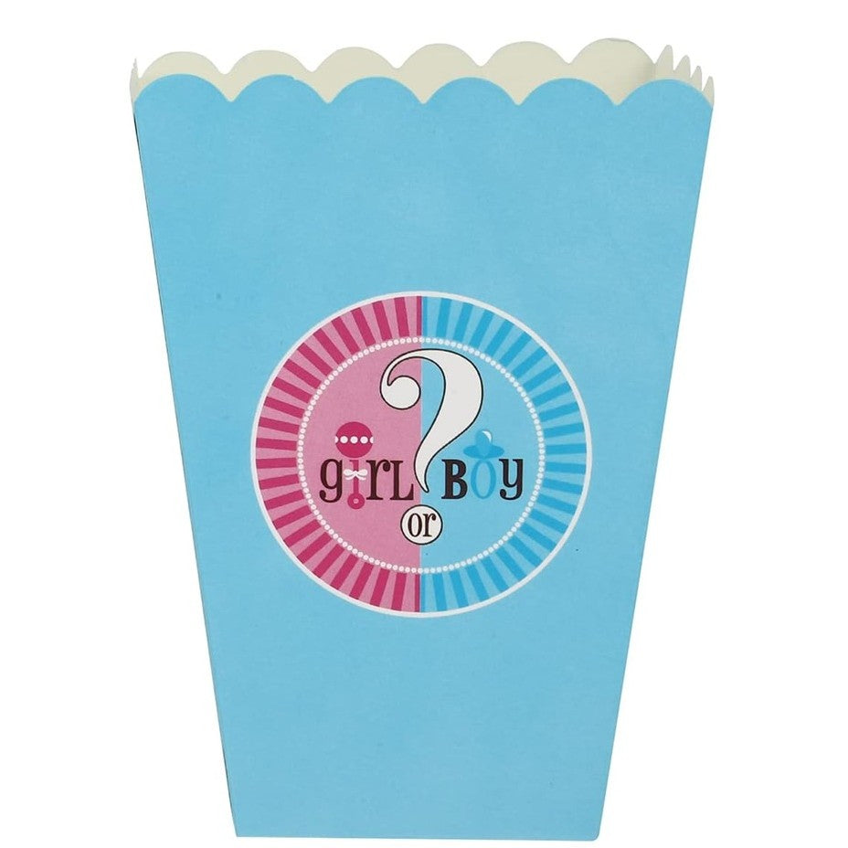 Set 6 Cutii Popcorn Gender Reveal, Girl Or Boy, Din Carton, Roz/