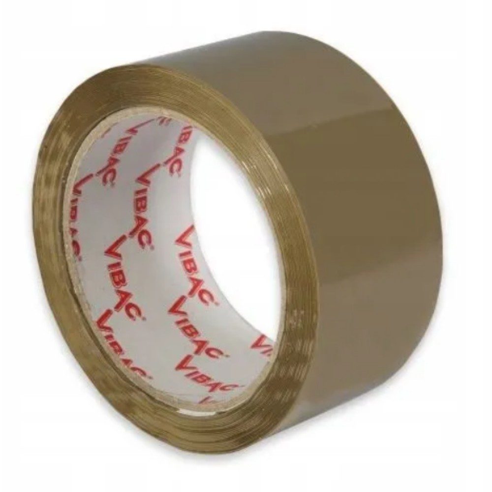 Set 6 Role Banda Adeziva Solvent Vibac pentru Ambalare Cutii si Sigilare Colete, Rezistenta, Aderenta Ridicata, 48 mm x 60 m, Maro