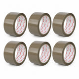 Set 6 Role Banda Adeziva Solvent Vibac pentru Ambalare Cutii si Sigilare Colete, Rezistenta, Aderenta Ridicata, 48 mm x 60 m, Maro