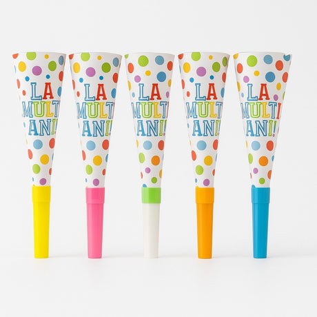 Set 6 Suflatori, Vivimall, Colectia  LA MULTI ANI, 20 cm, din Carton, Multicolor - vivimall.ro