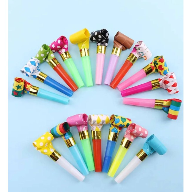 Set 6 Suflatori, Vivimall, pentru Petrecere, Tematica Aniversare, 8 cm, Multicolore cu Imprimeu - vivimall.ro