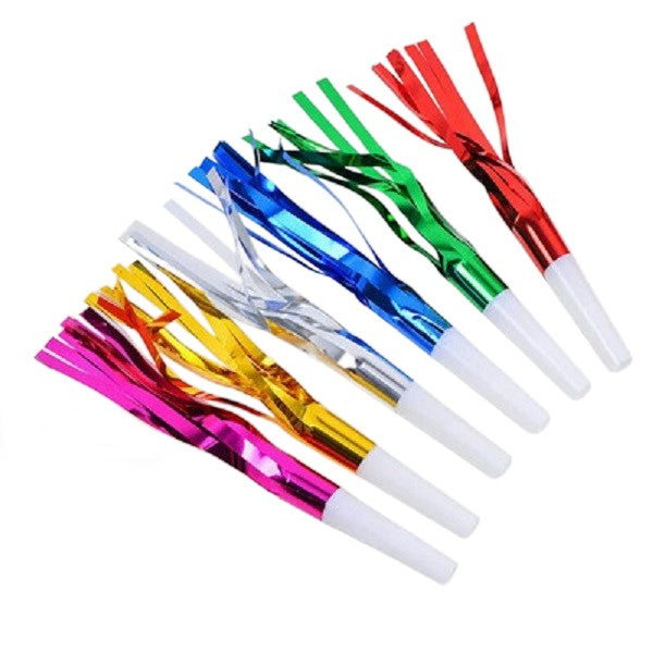 Set 6 Fluiere Party Cu Franjuri, Din Plastic,