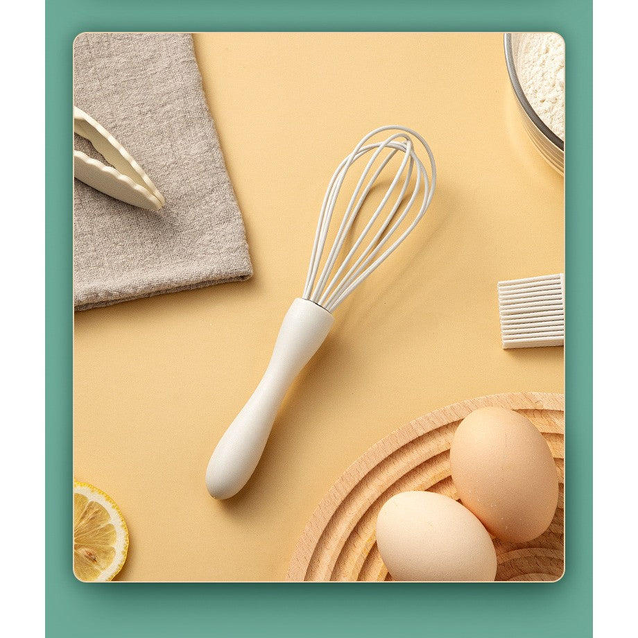 Set 6 Ustensile De Bucatarie, Din Silicon+Inox, Termorezistente, Antiaderente, 23 X 13 X 3 Cm, Alb Ivory - vivimall.ro