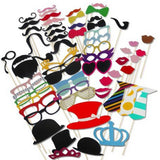 Set 60 De Accesorii Pentru Petrecere, Props Pentru Coltul De Poze, Ochelari, Palarii, Mustata, Cravata, Pentru Evenimente - vivimall.ro
