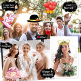 Set 60 De Accesorii Pentru Petrecere, Tematica Nunta, Props Pentru Coltul De Poze, Ochelari, Palarii, Mustata, Cravata, Pentru Evenimente - vivimall.ro