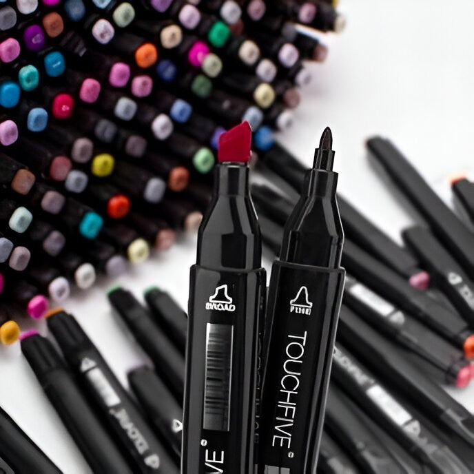 Set Cutie 60 Markere, Cu Alcool, Artist Markers, Cutie Plastic Cu Maner - vivimall.ro