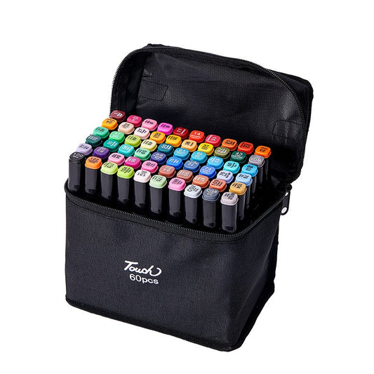 Set 60 Markere, Flippy, cu Alcool, Touch Room, Geanta Inclusa, 2 Varfuri, Multicolor