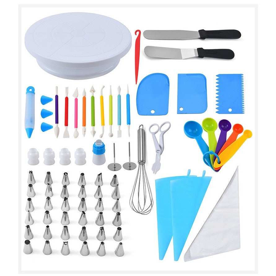 Set 66 Piese Ustensile Pentru Ornare Prajituri, Din Plastic Si Otel Inoxidabil, Multicolor - vivimall.ro