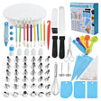 Set 66 Piese Ustensile Pentru Ornare Prajituri, Din Plastic Si Otel Inoxidabil, Multicolor - vivimall.ro
