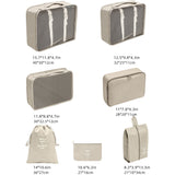 Set 7 Genti De Calatorie, Pentru Depozitare, Compresibile, 7 Dimensiuni, Impermeabile, Design Cu Plasa, Pliabile, Manere Robuste, Fermoar Dublu