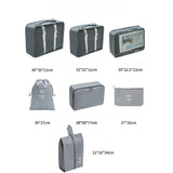 Set 7 Genti De Calatorie, Pentru Depozitare, Compresibile, 7 Dimensiuni, Impermeabile, Design Cu Plasa, Pliabile, Manere Robuste, Fermoar Dublu