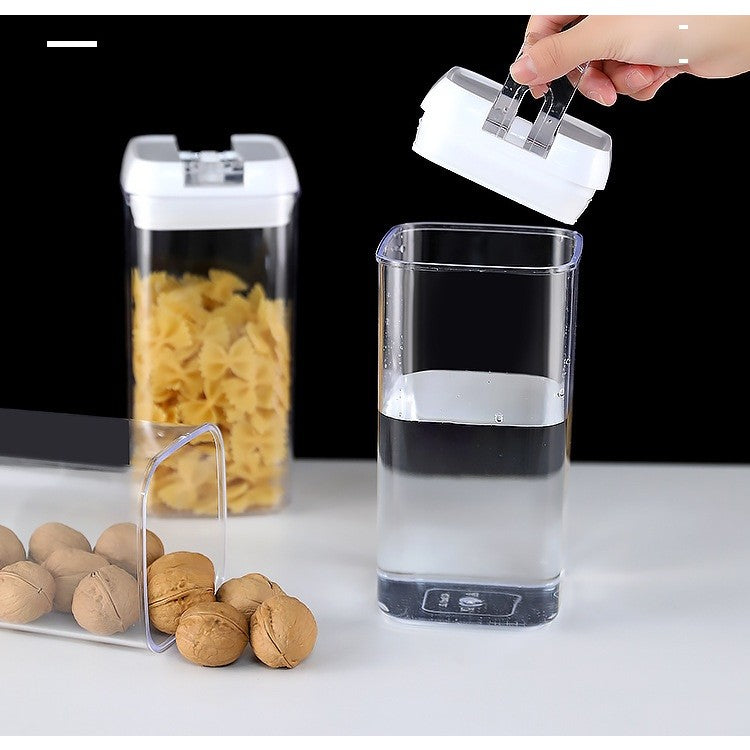 Set 7 Recipiente Din Plastic, Pentru Alimente/Obiecte, Inchidere Ermetica, 2 X 0.5L, 2 X 0.8L, 2 X 1.2L, 1 X 1.9 L, Capac Alb, Transparent - vivimall.ro