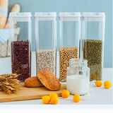 Set 7 Recipiente Din Plastic, Pentru Alimente/Obiecte, Inchidere Ermetica, 2 X 0.5L, 2 X 0.8L, 2 X 1.2L, 1 X 1.9 L, Capac Alb, Transparent - vivimall.ro