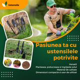Set 7 Unelte de Gradina Vivimall, pentru Plantare Prelucrare Sol si Ingrijire Plante, Material PVC si cardboard, 31.5 x 8 cm, negru - vivimall.ro