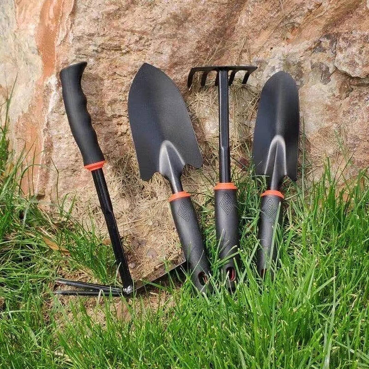 Set 7 Unelte De Gradina Pentru Plantare Prelucrare Sol Si Ingrijire Plante, Material Pvc Si Cardboard, 31.5 X 8 Cm, Negru - vivimall.ro